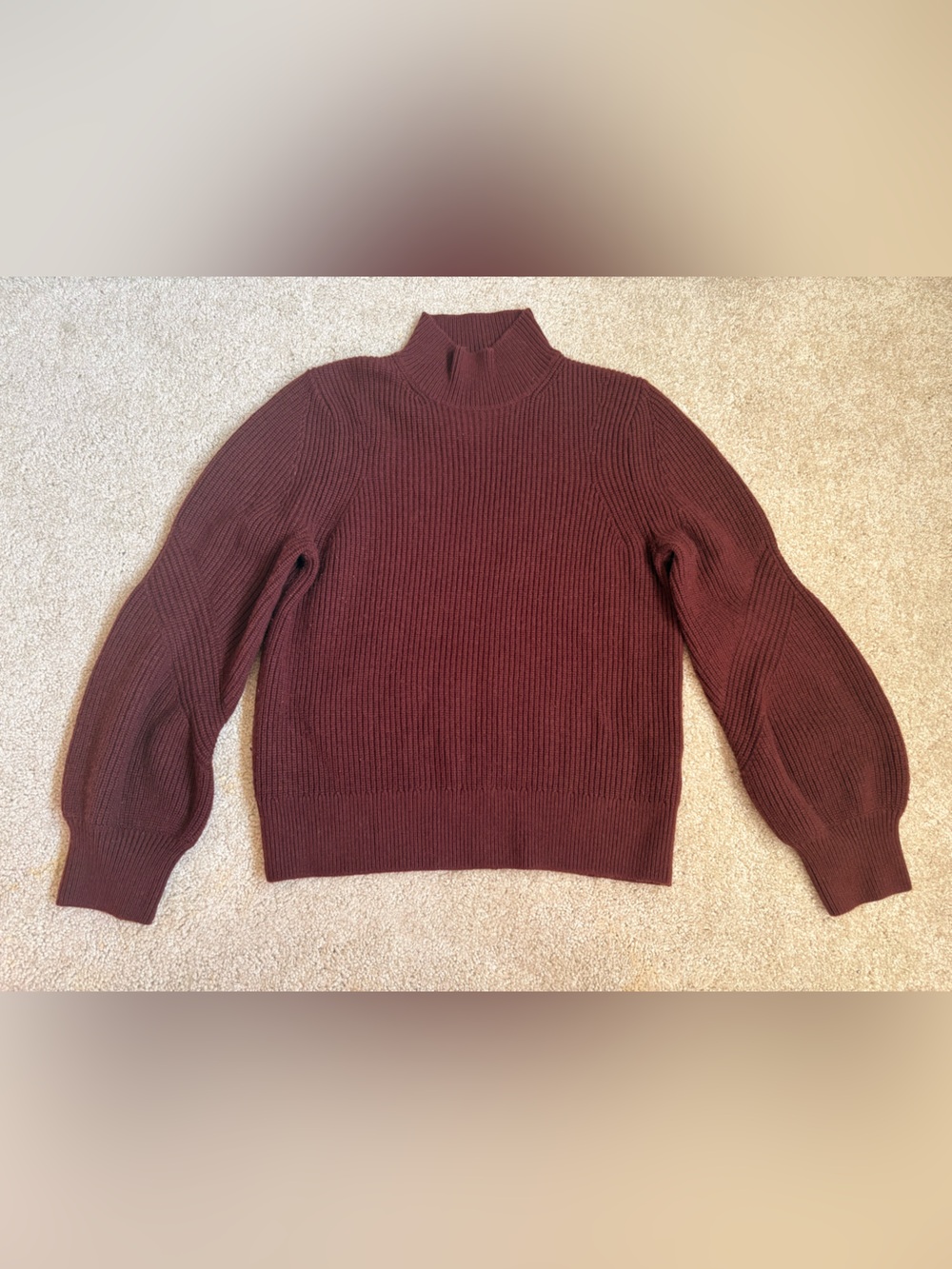 Women’s Ribbed Mock Neck Sweater - Wine